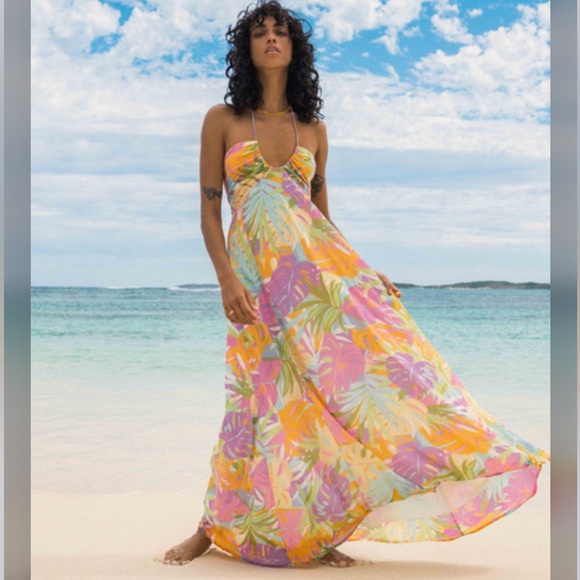 🫧🫧BILLABONG🫧🫧So Groovy Halter Maxi Dress - Picture 2 of 16